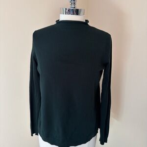 Adrianna Papell Dark Green Micro Rollneck Fine Sweater XS-S